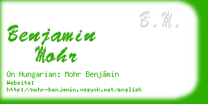 benjamin mohr business card